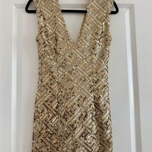 Forever 21 Gold Geometric Sequin Dress